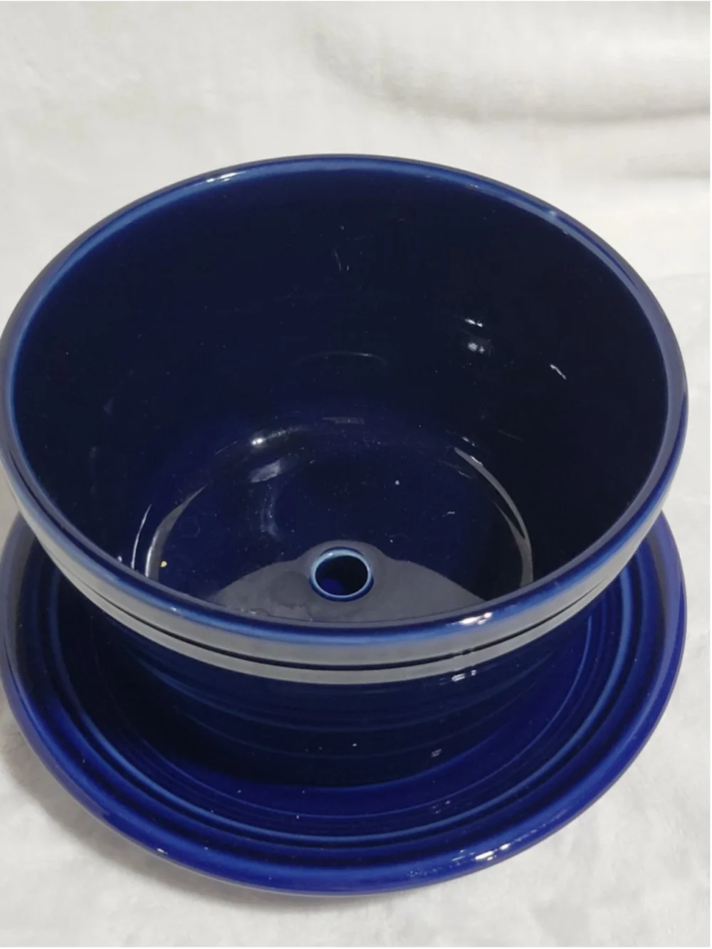 Fiesta® Fiestaware Betty Crocker Cobalt Flower Pot with Saucer Retired USA